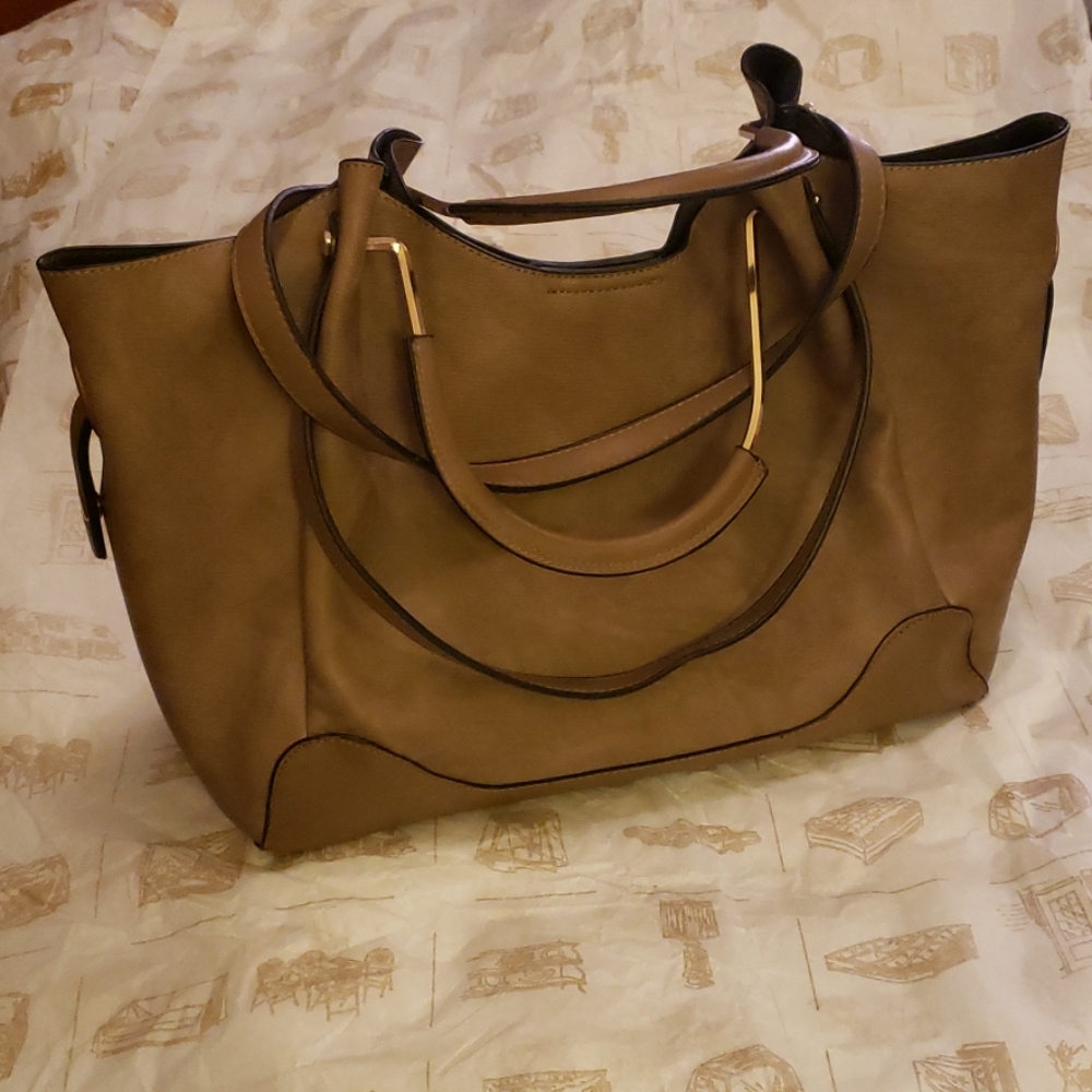 Brown leather-feel purse